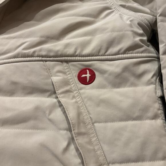 Relwen Men's Channel Anorak Light Stone Pullover Hooded Puffer Jacket Size Large - Picture 9 of 9